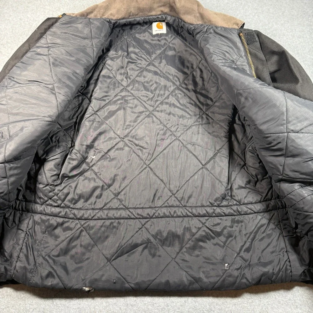 Carhartt Duck Canvas Detroit Jacket Blanket Lined Distressed Men's 2XL